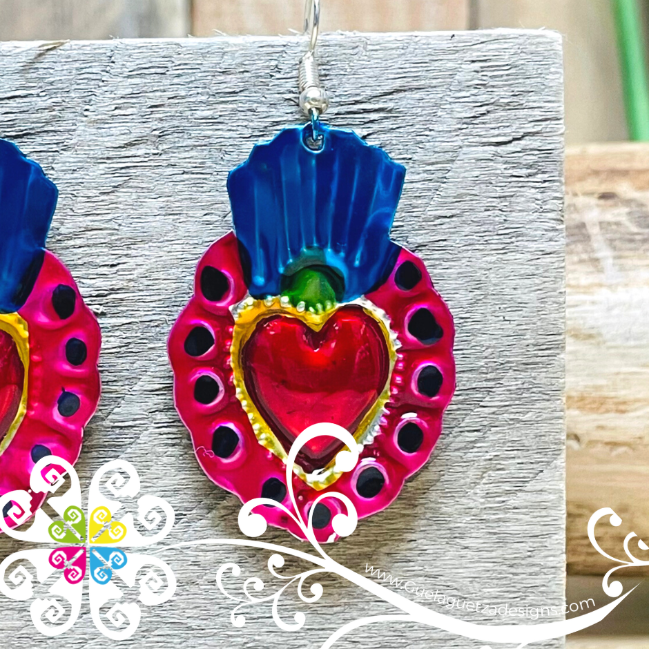 Multicolor Hearts - Hojalata Earrings