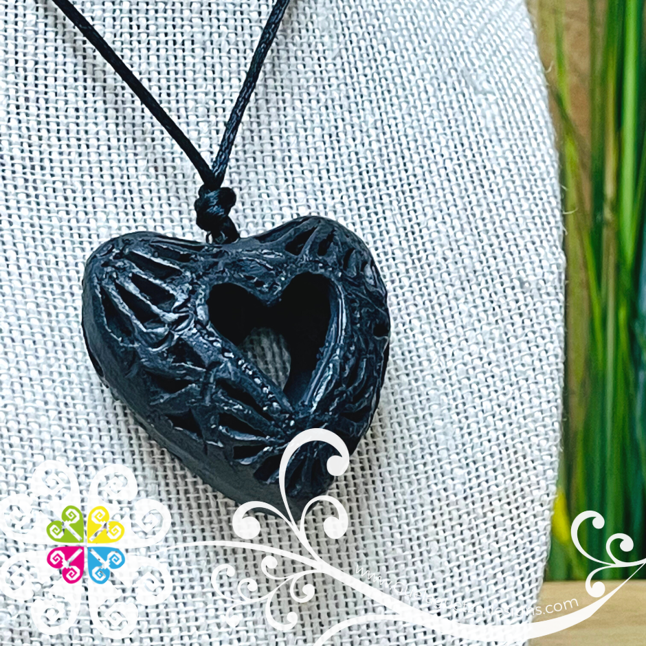 2- Lady Heart Set - Black Clay Jewelry