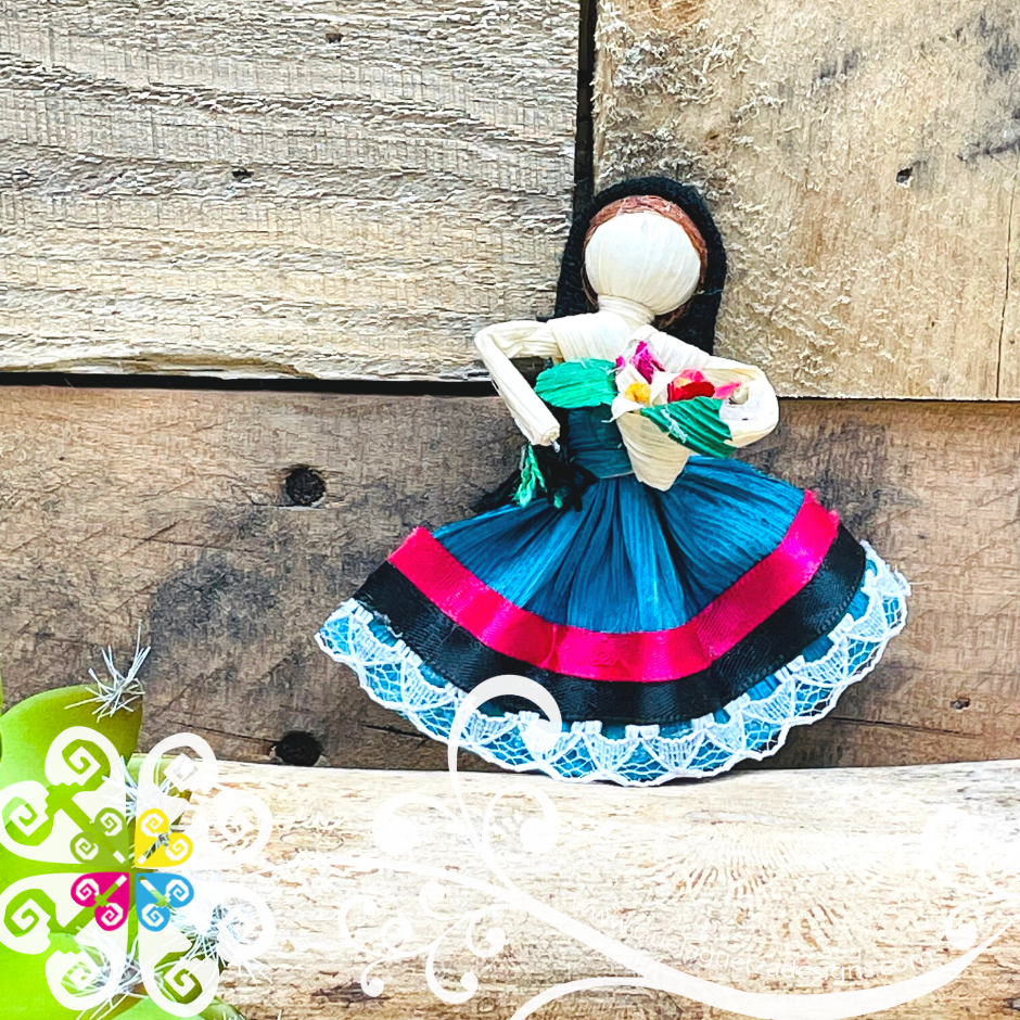 Holding Flowers Doll Magnet