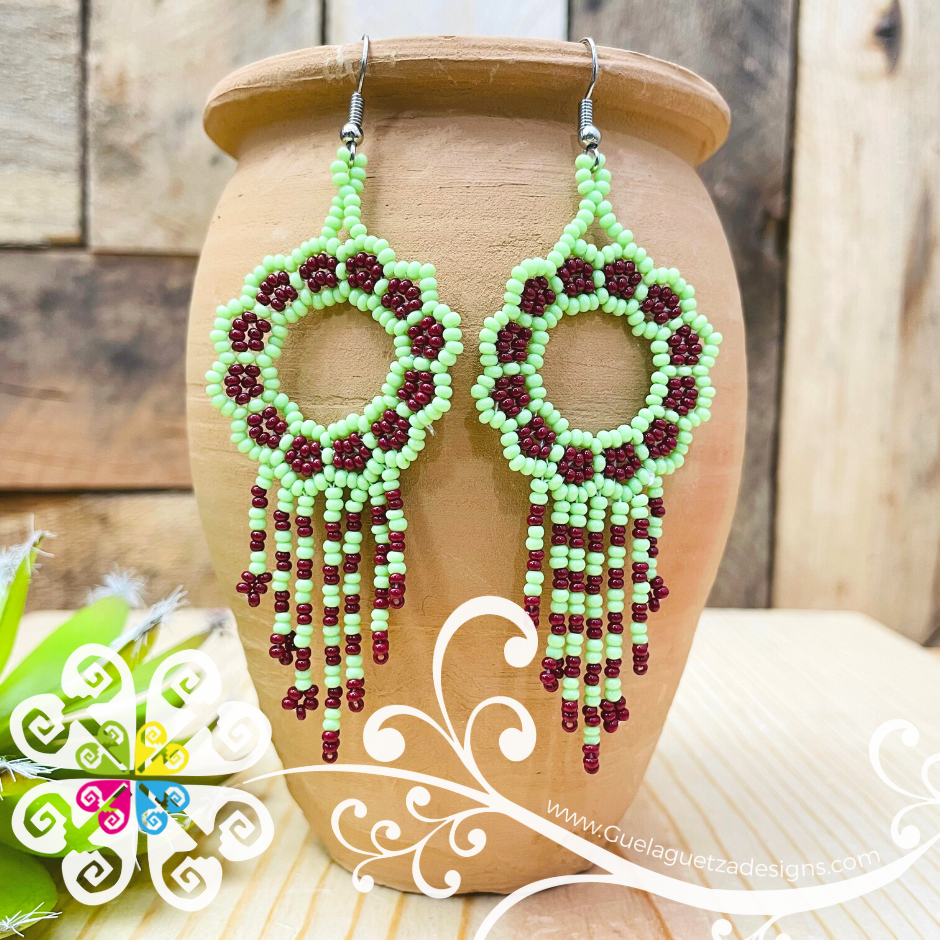 Flower Wreath Beaded Earrings