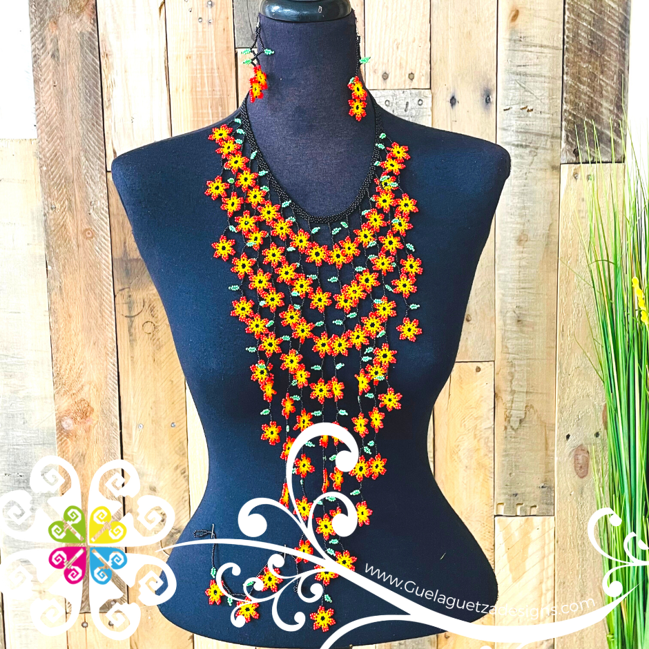 Petunia Waterfall Beaded Set