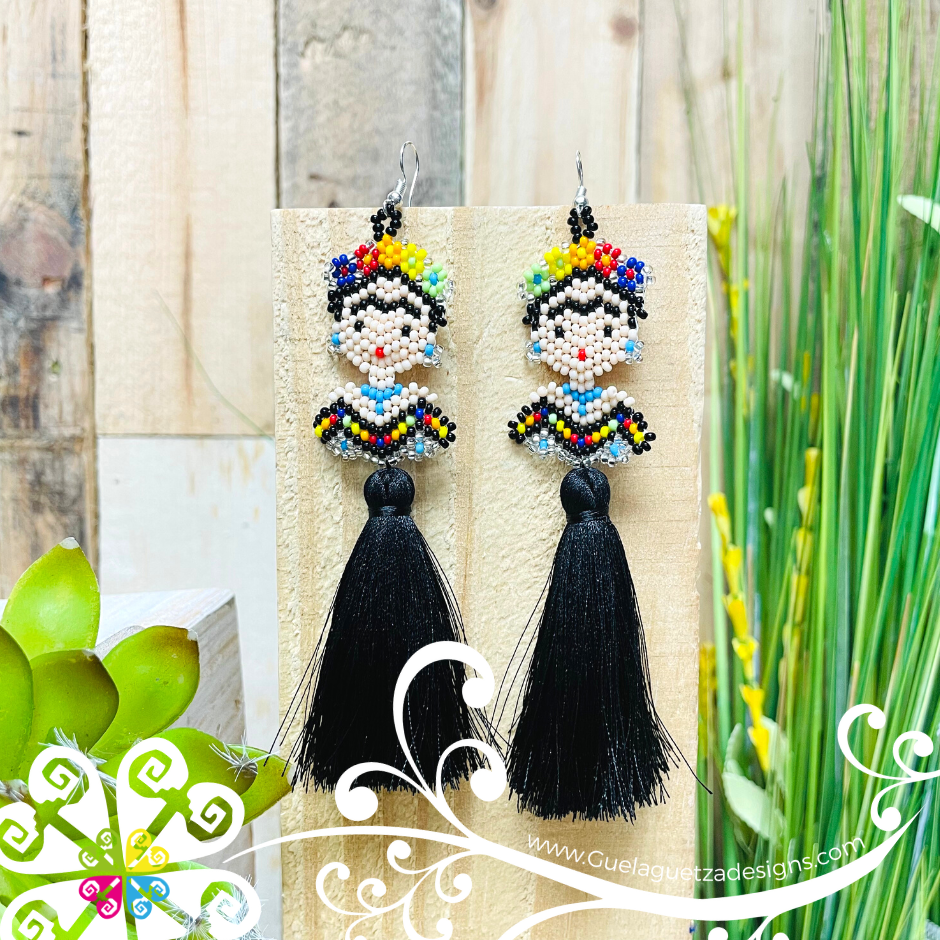 Single Tassel Beaded Frida Earrings