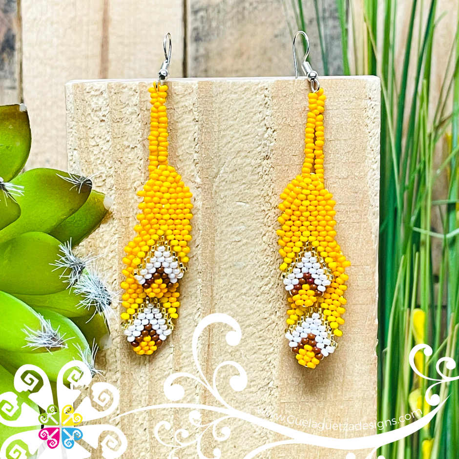 Feathers Beaded Earrings