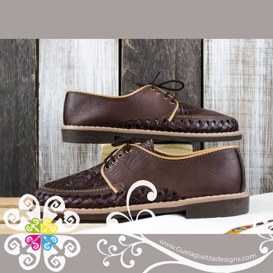 Dark Brown Calendar Design - Leather Men Shoes