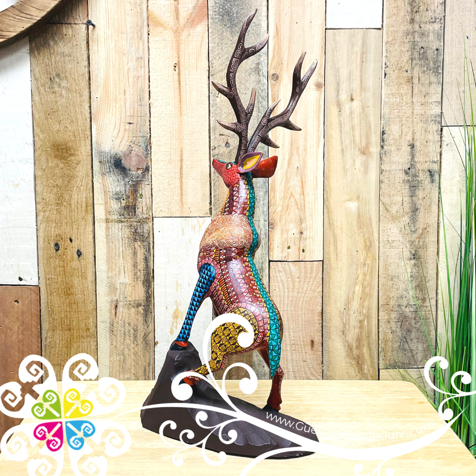 Large Buck Alebrije - Hand Carved Wood Decoration Figure