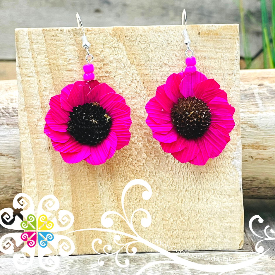 Flower Earrings - Corn Husk