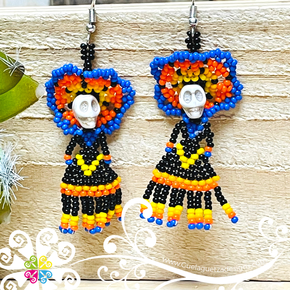 Beaded Dancing Catrina Earrings