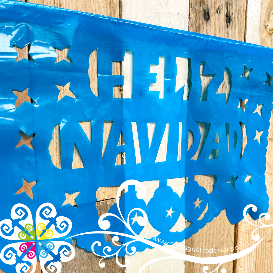 Medium Christmas Banner - Plastico Picado Navidad