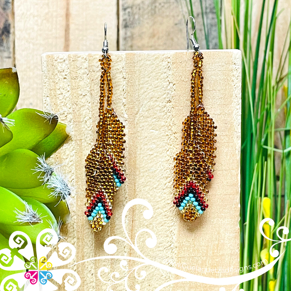 Feathers Beaded Earrings