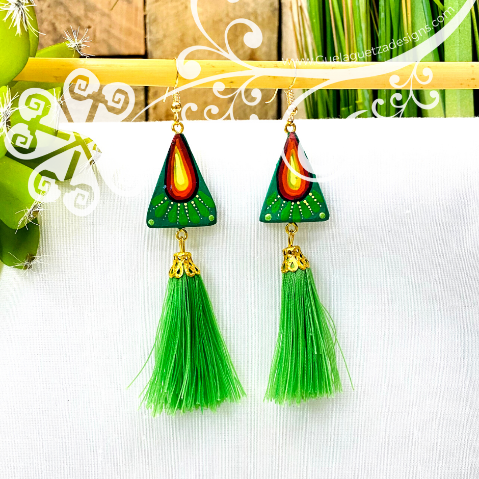 Fine Hand Painted Earrings - Triangule