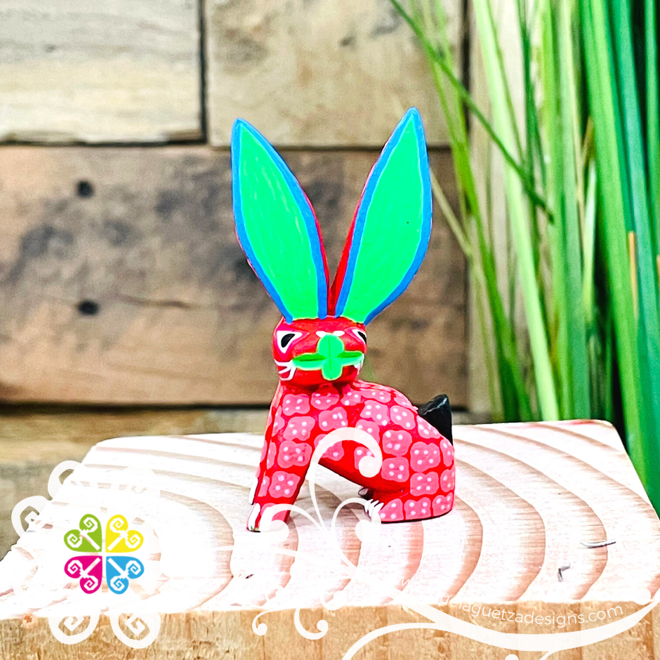 Mini Rabbit Alebrije Handcarve Wood Decoration Figure