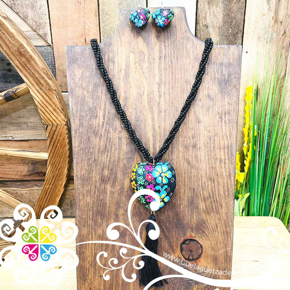 Yoselin Heart Jewelry Set - Hand Painted Jewelry Set