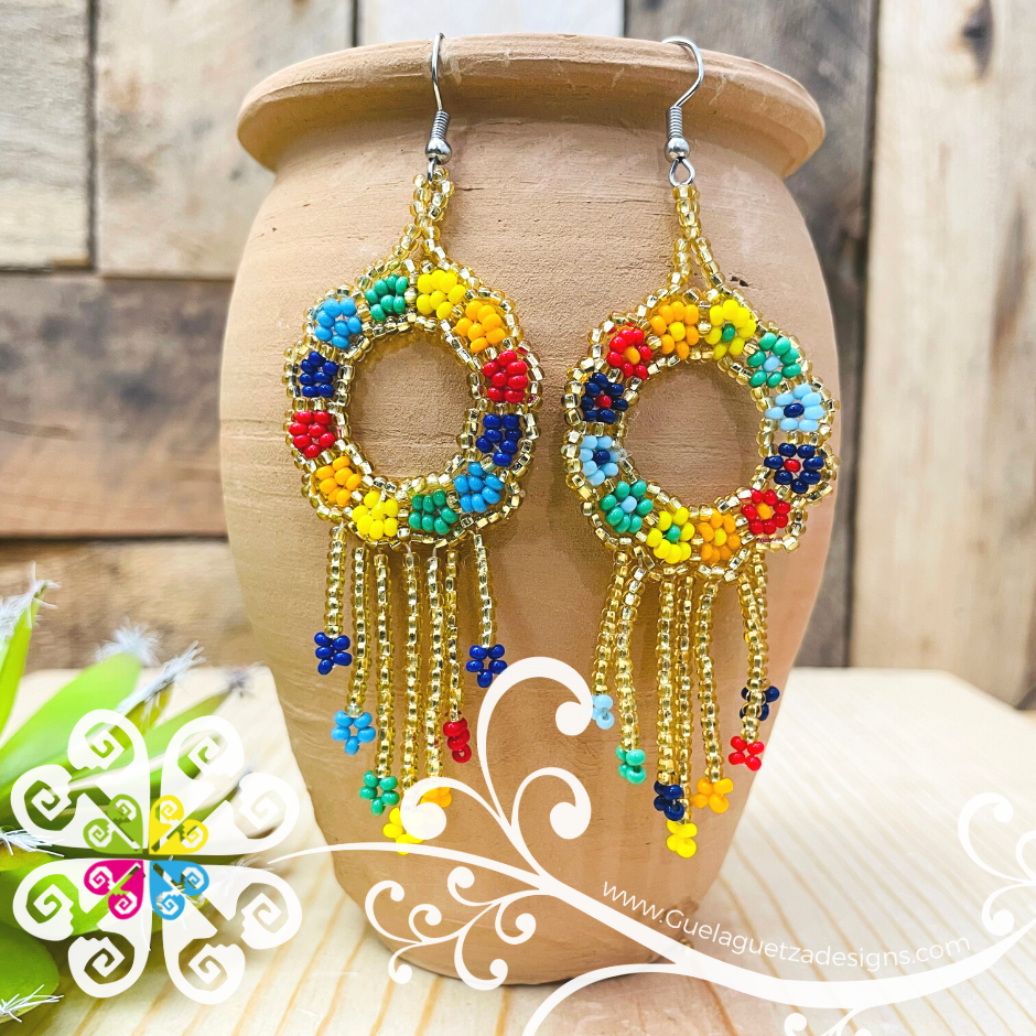 Flower Wreath Beaded Earrings