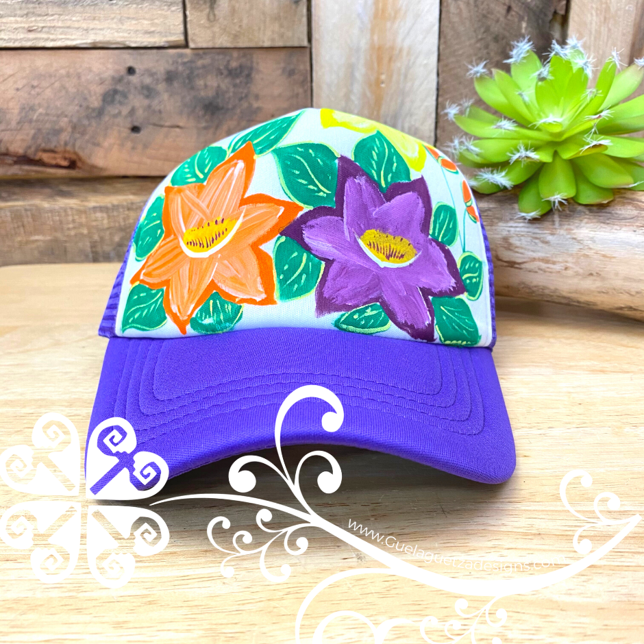 Purple Hand Painted Cap - Gorra Pintada Guerrero