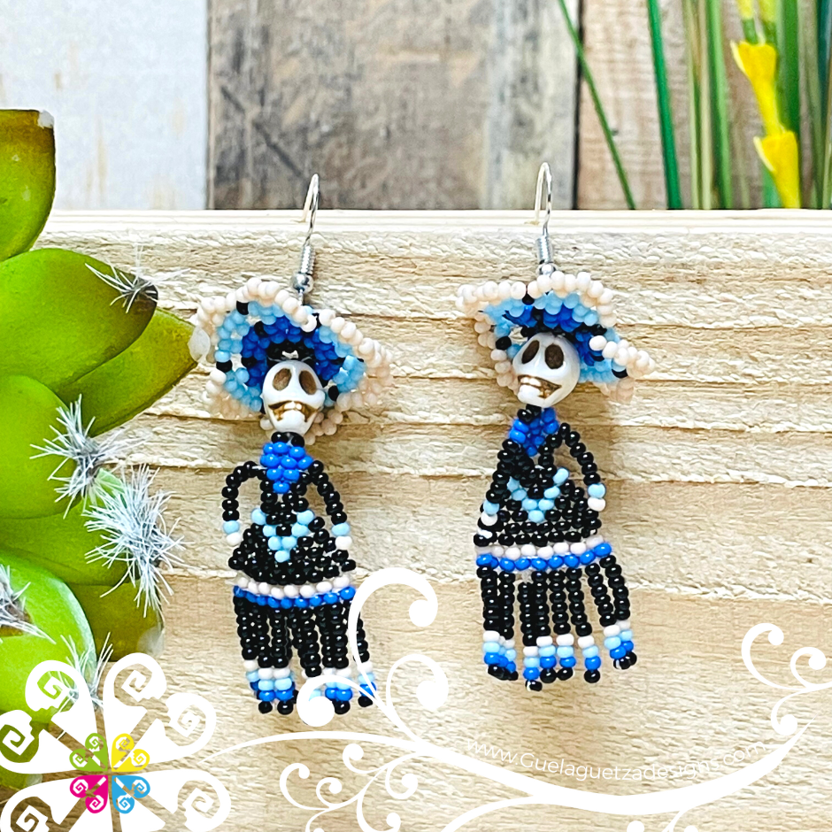 Beaded Dancing Catrina Earrings