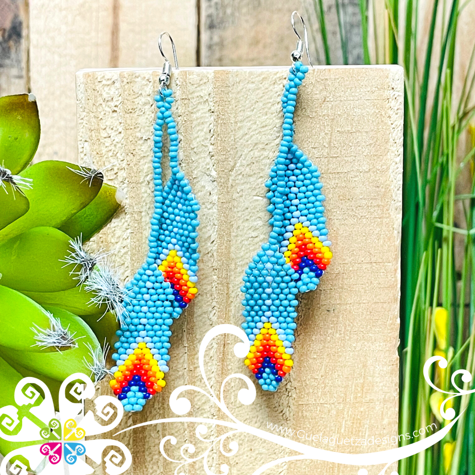 Feathers Beaded Earrings