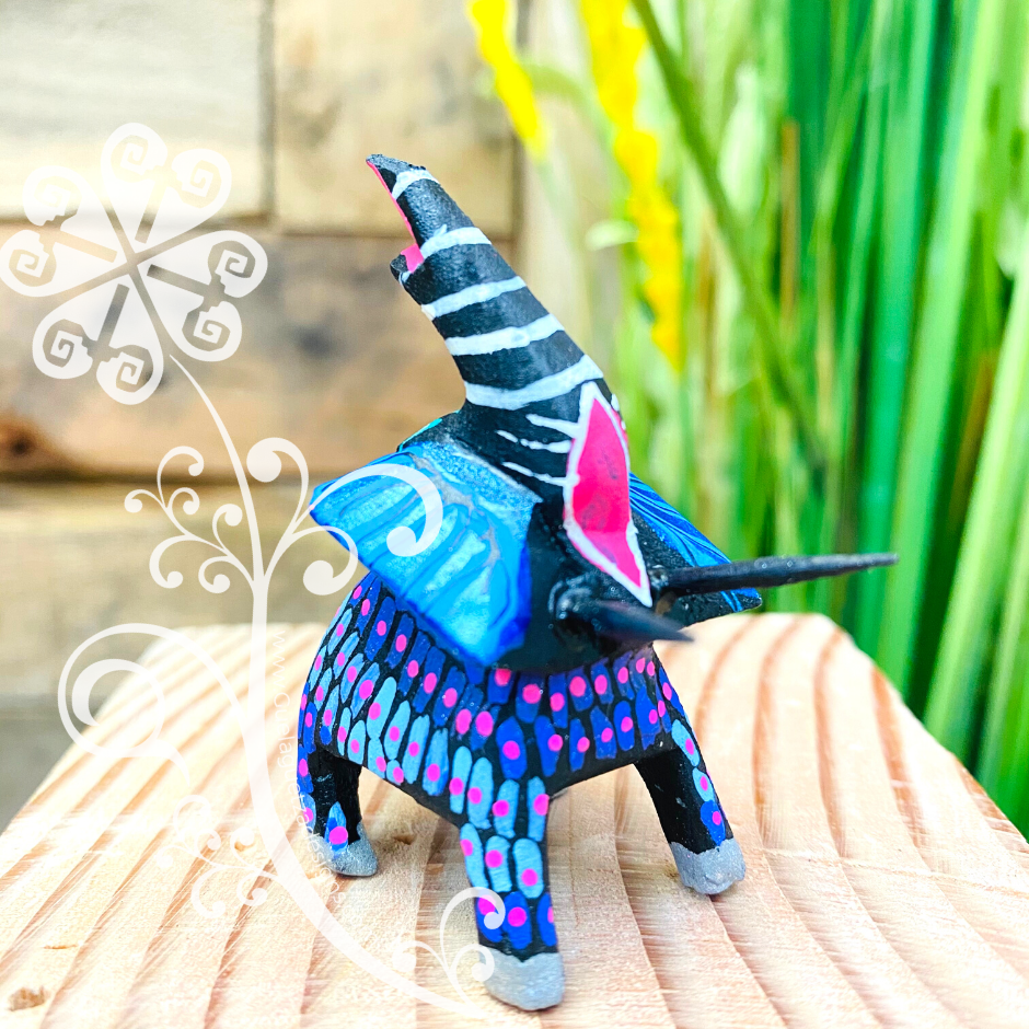 Mini Elephant Alebrije Handcarve Wood Decoration Figure