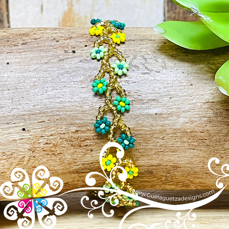 Small Beaded Leaves on a Vine Bracelet Tutorials / The Beading Gem