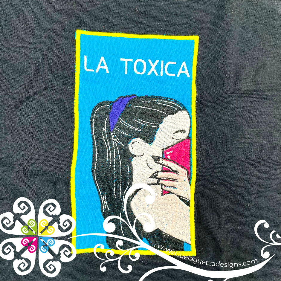 La Toxica Embroider Tee - Loteria Shirt – Guelaguetza Designs