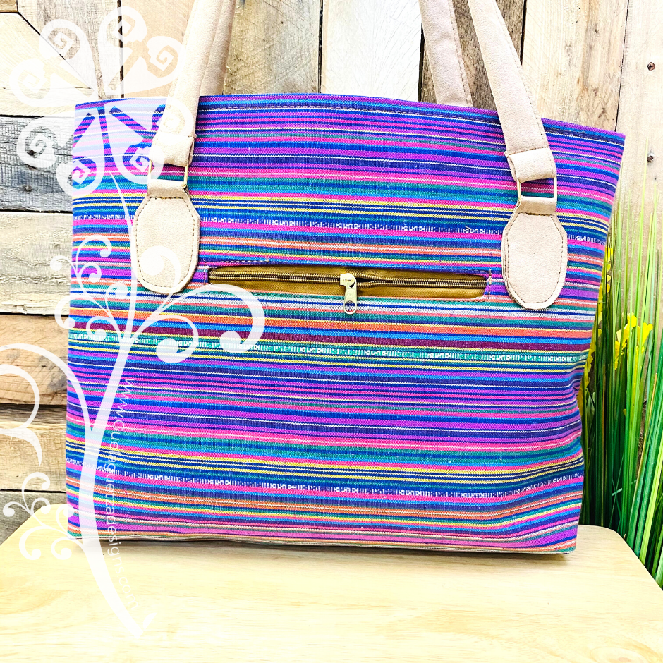 Purple Mix Frida Purse Set- Stripes Style