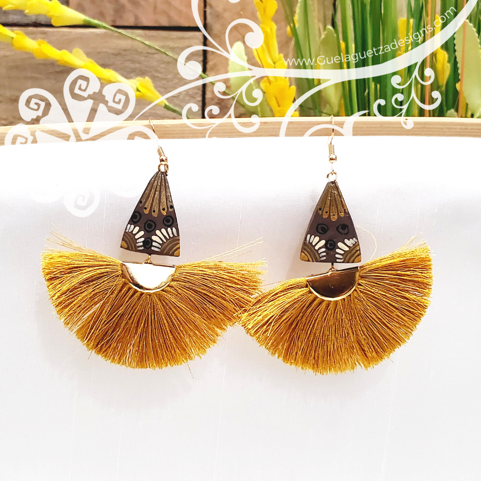 Fine Hand Painted Earrings - Triangule