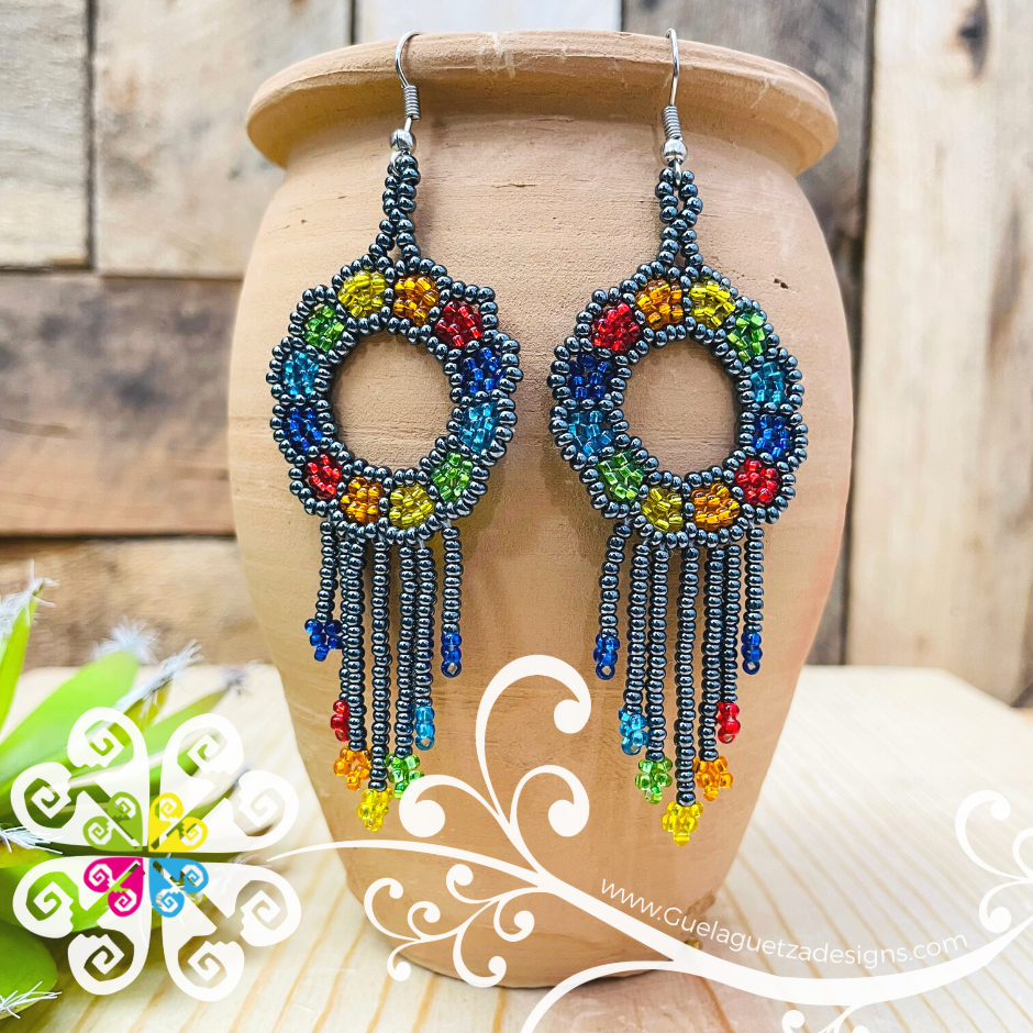 Flower Wreath Beaded Earrings