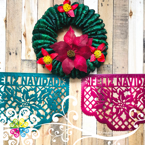 Large Feliz Navidad Design - Papel Picado Banner Navidad