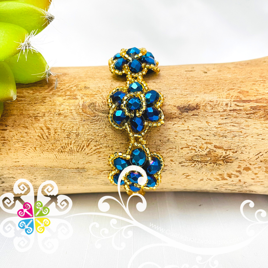 Trio Flower Beaded Bracelet