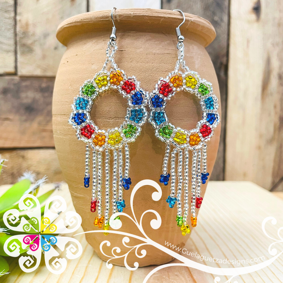 Flower Wreath Beaded Earrings