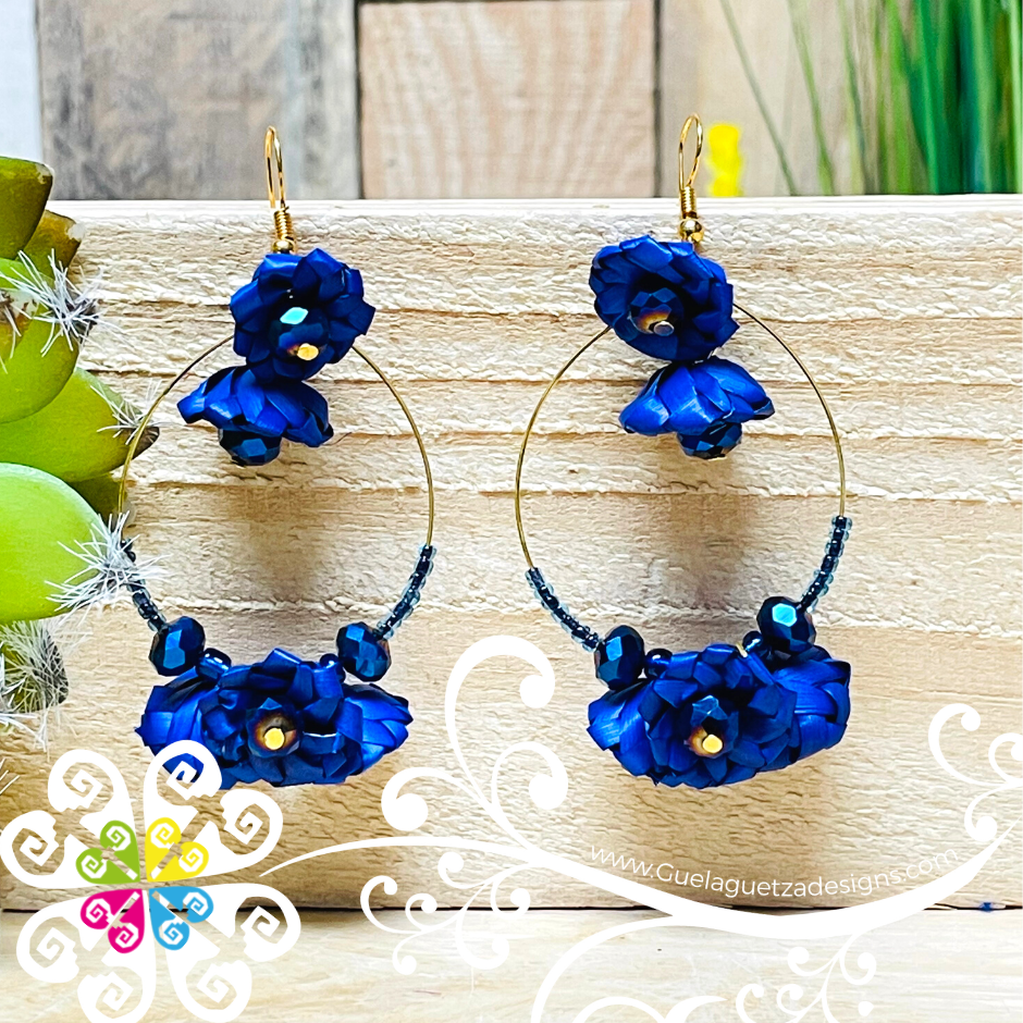 Petunia Hoops - Palm Earrings