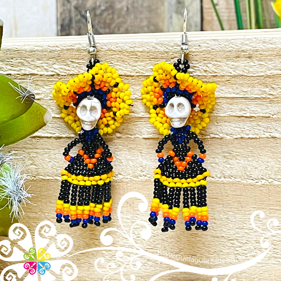 Beaded Dancing Catrina Earrings