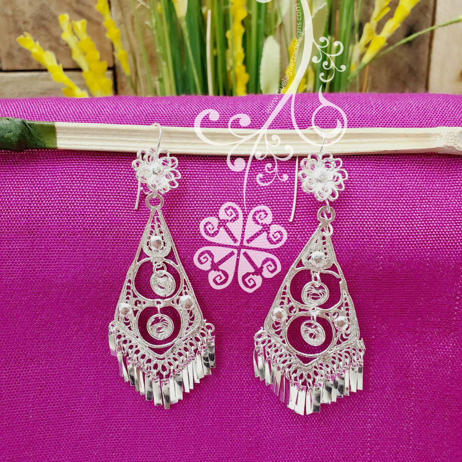 Large Silver Traditional Filigrana Artisan Earrings