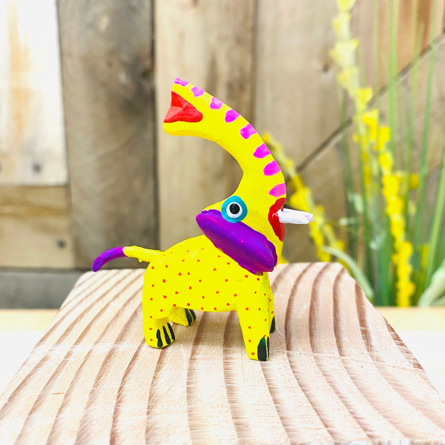 Mini Elephant Alebrije Handcarve Wood Decoration Figure