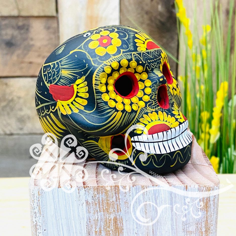 Small Solid Color Hand Painted Sugar Skull  - Calaverita Guerrero