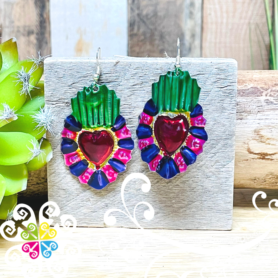 Multicolor Hearts - Hojalata Earrings