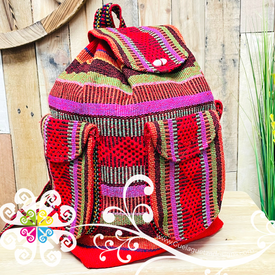 Large Boho Backpack with 3 Pockets - - Mochila Escolar