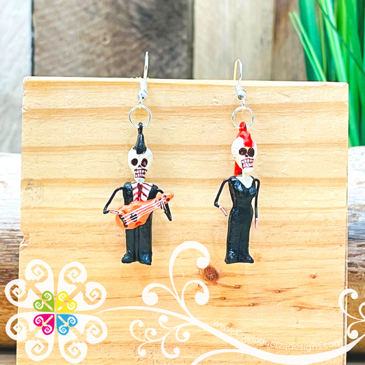 Los Rokeros - Calaverita Clay Earrings