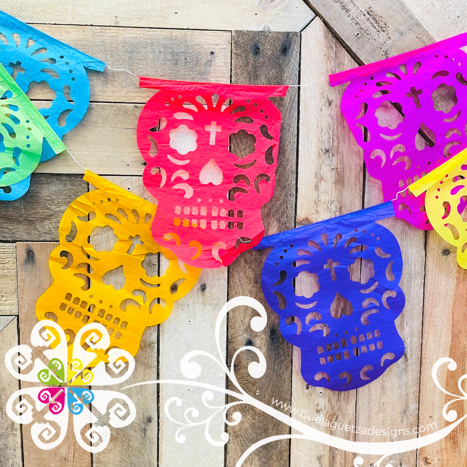 Large Skull Design- Plastico Picado Banner