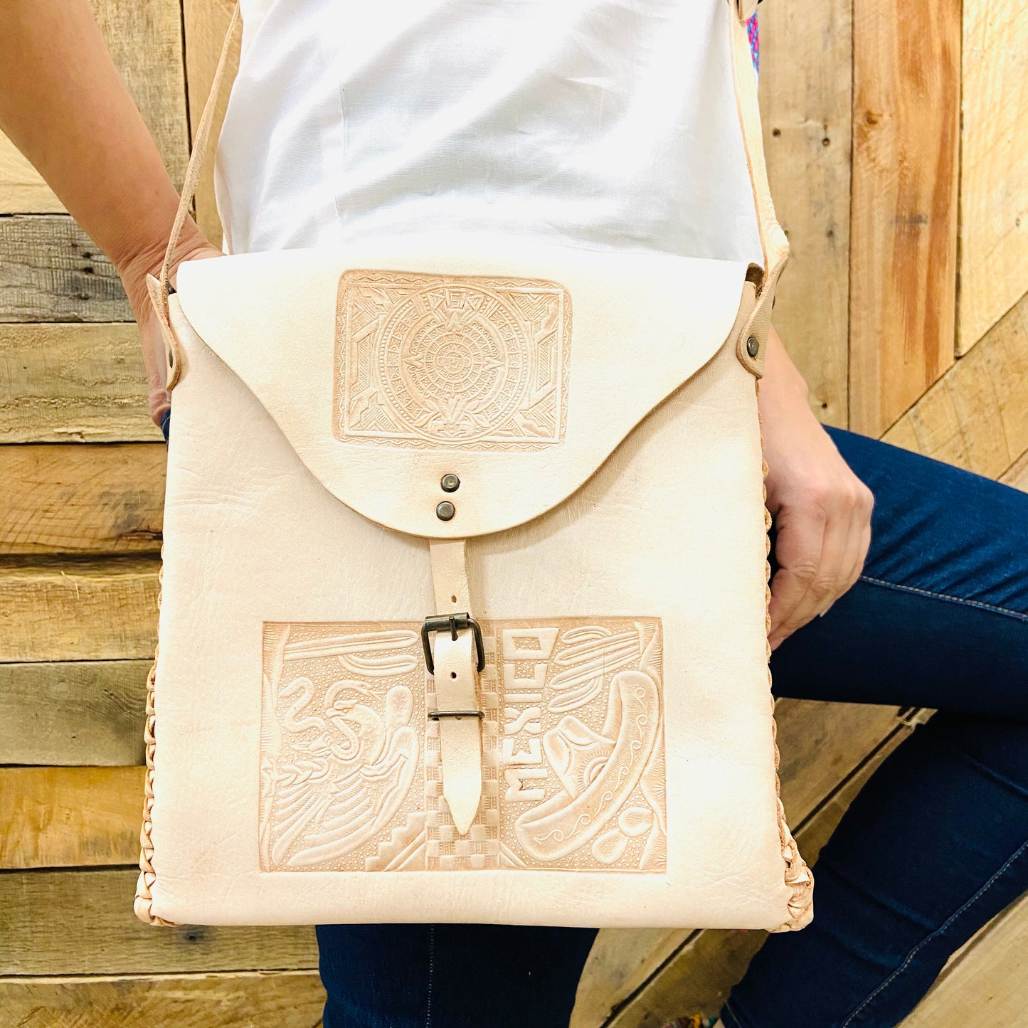 Leather Square Crossbody