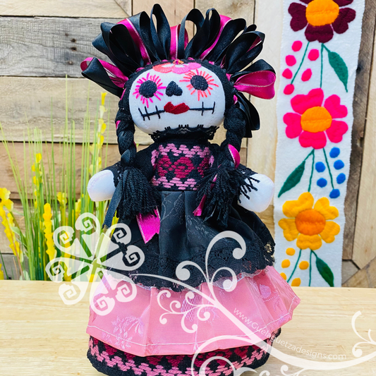 Pink Catrina Mexican Otomi Doll - Fina