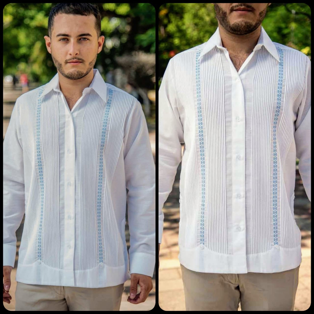 Small Blue Strips Guayabera - Linen Guayabera