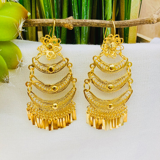 Medium Gold Filigrana Artisan Earrings