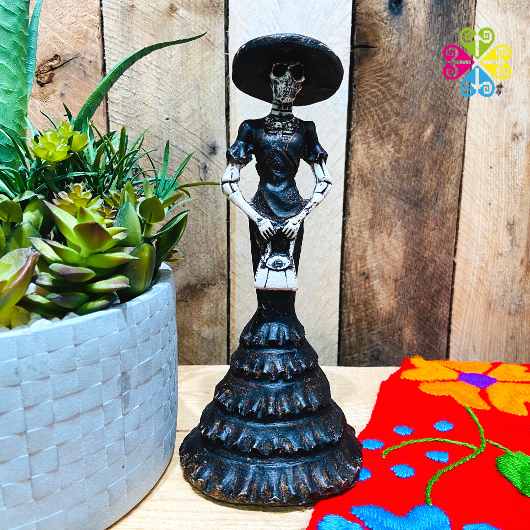 Medium Catrina Bag Design - Day of the Dead Decoration Resin Statue