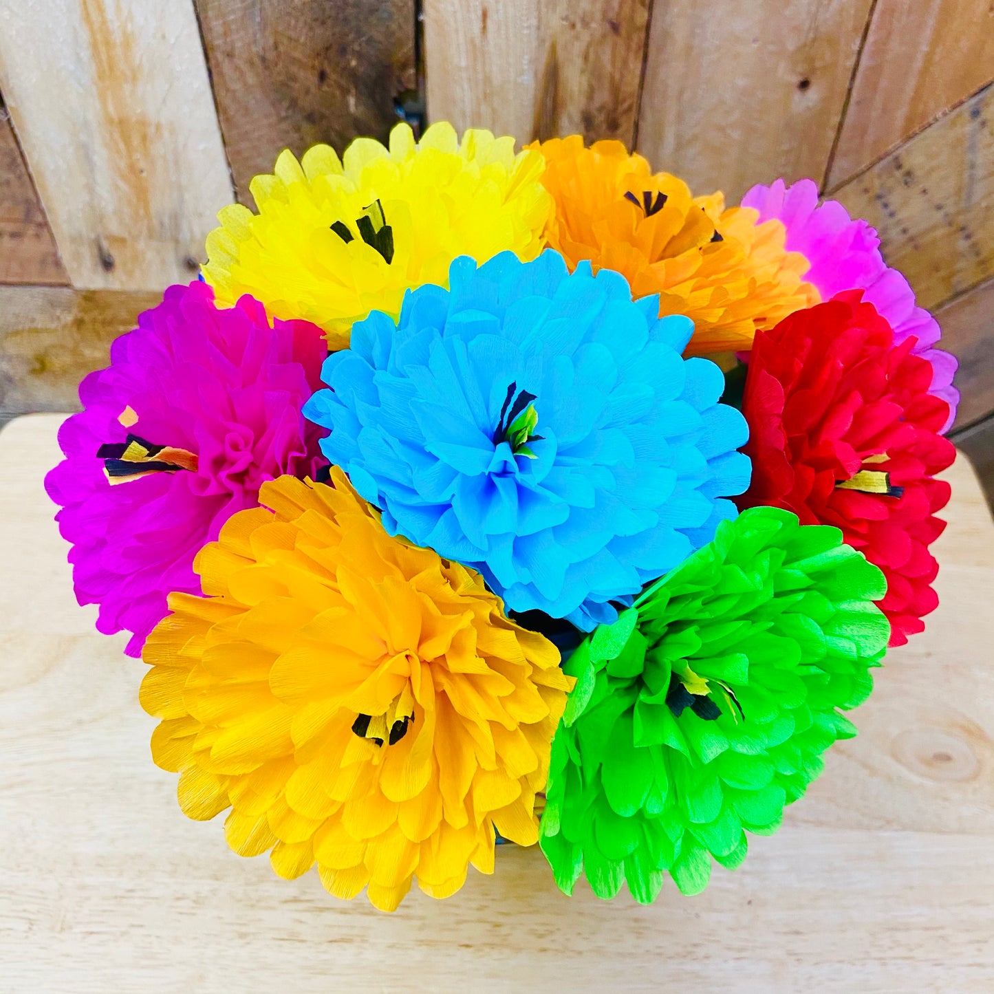 Handmade Paper Flower Ornaments - Set of 10 pcs