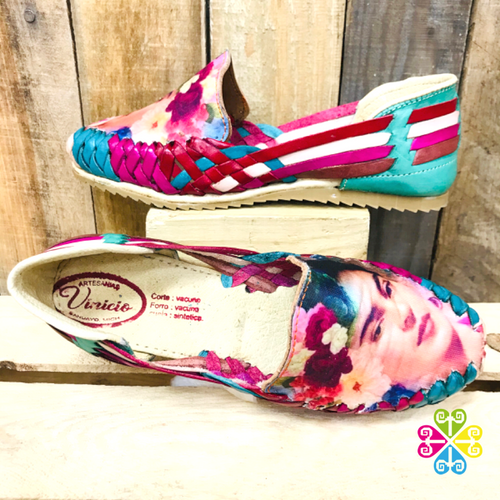 Frida Flat Shoes- Teal Multicolor Panchitos