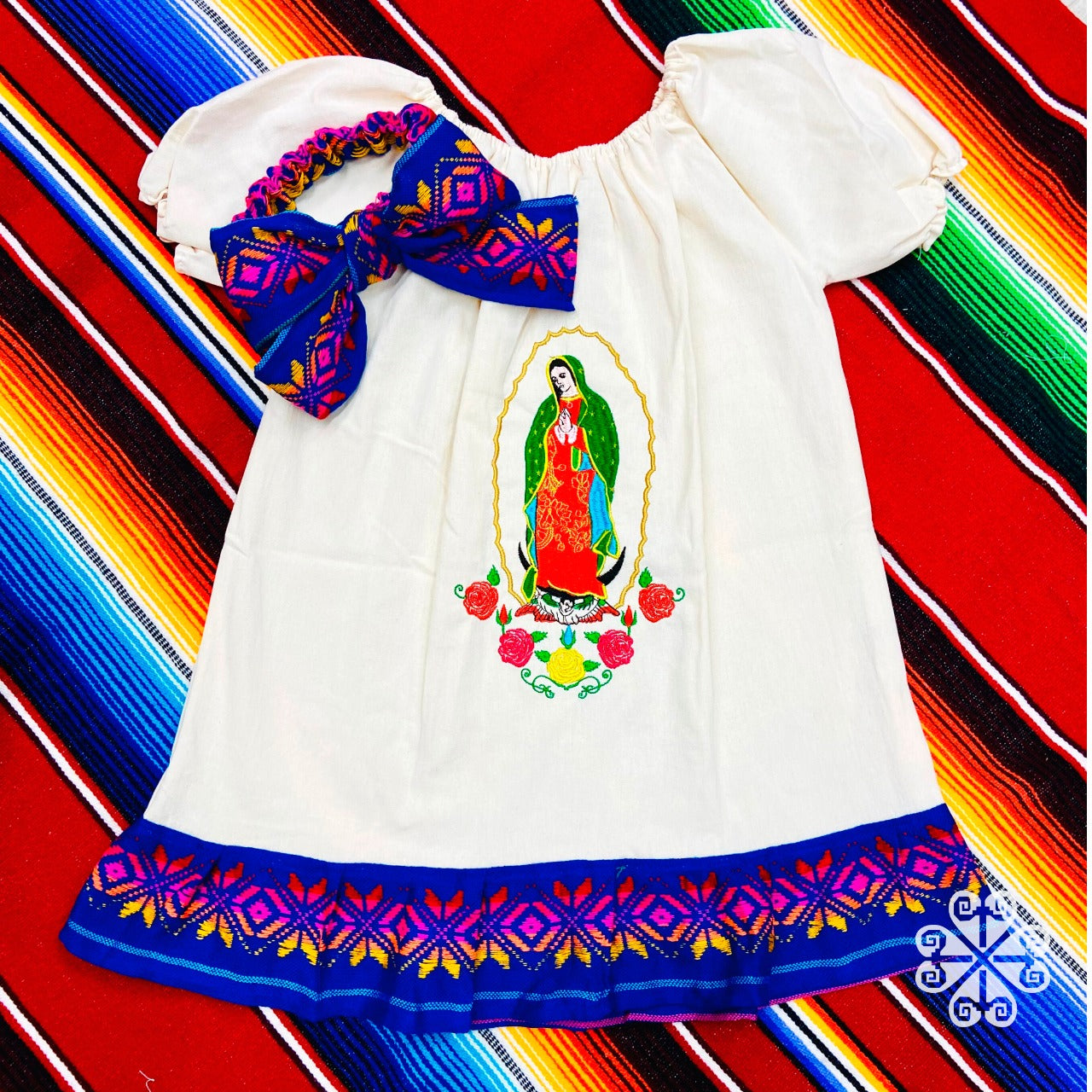 Guadalupe Children Dress with Headband - Embroider